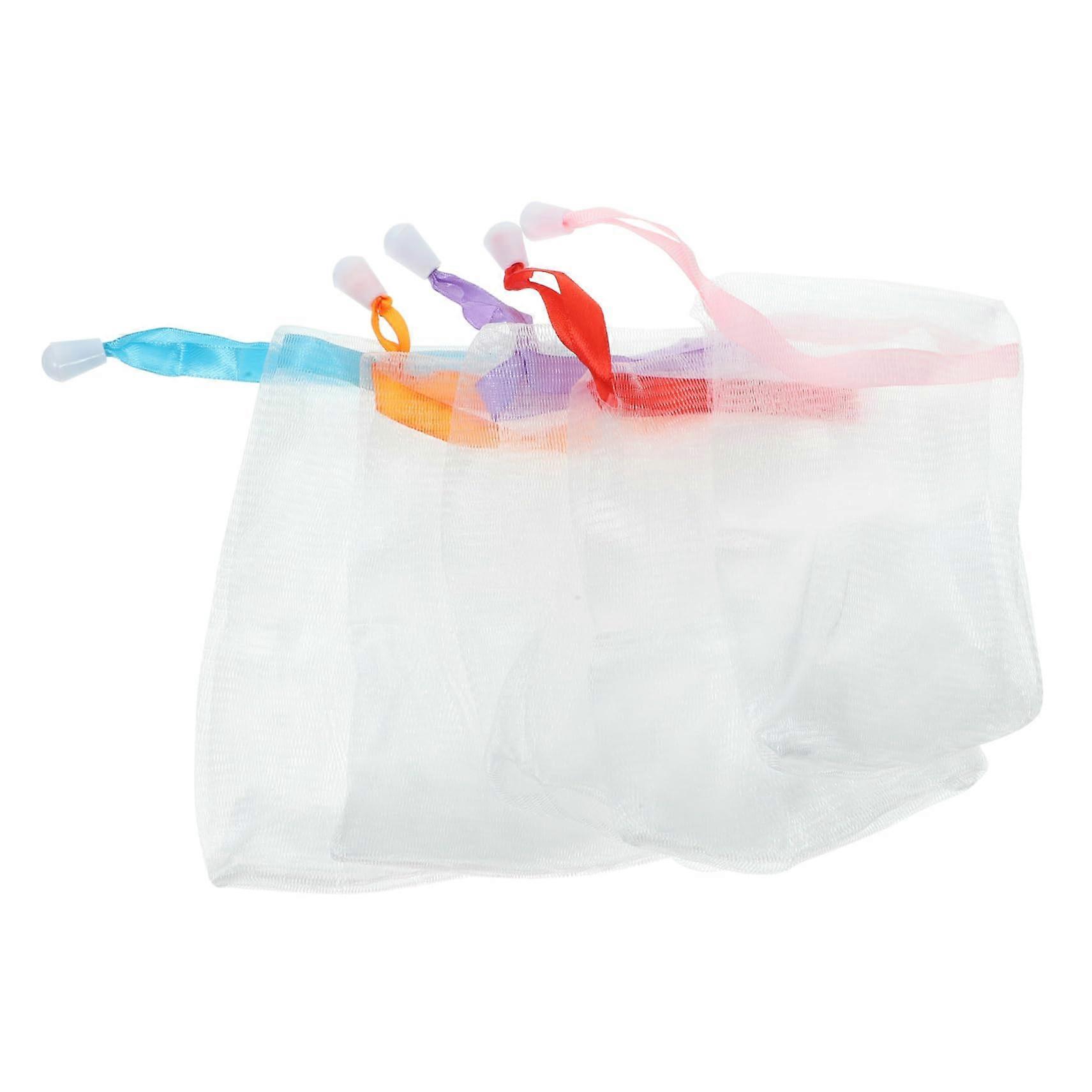 10pcs Soap Foaming Net Mesh Bags for Bars, Reusable Drawstring Pouch, Rich Foam Body Cleansing