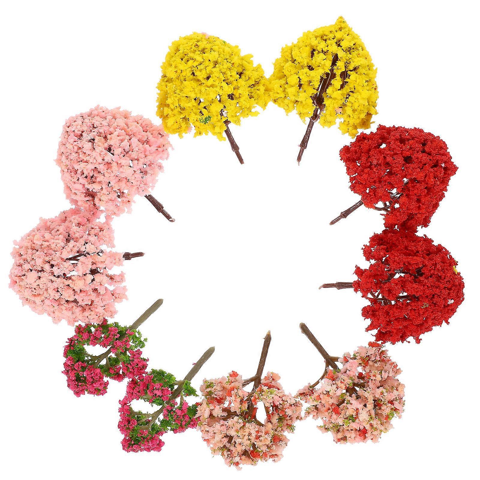 Miniature Trees for Crafts Simulation Tree Model for Display Use 10Pcs Set