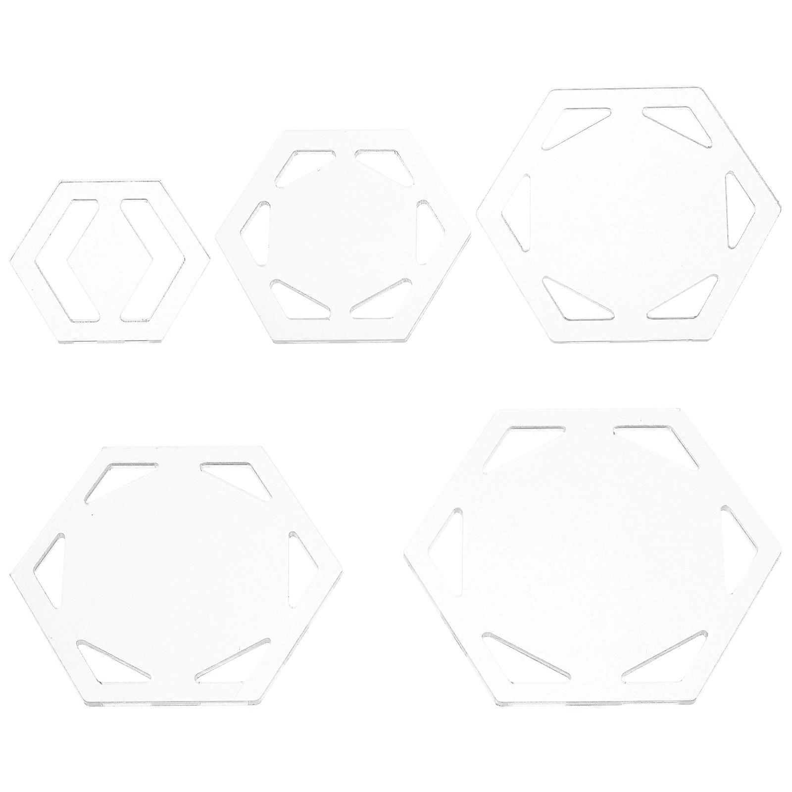 Quilt Templates Acrylic Hexagon for Sewing Patchwork 5Pcs Tools