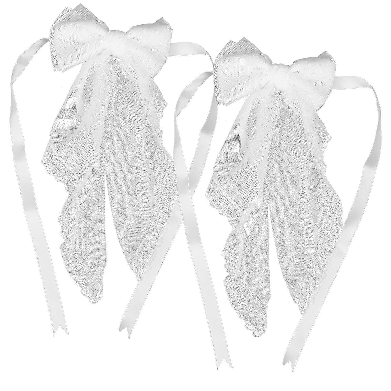 Bow Curtain Tiebacks Lace Holdbacks for Window Decoration 2Pcs