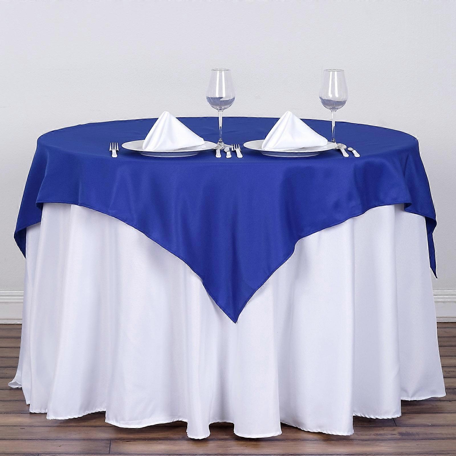 BalsaCircle 54" x 54" Square Polyester Tablecloth Royal Blue