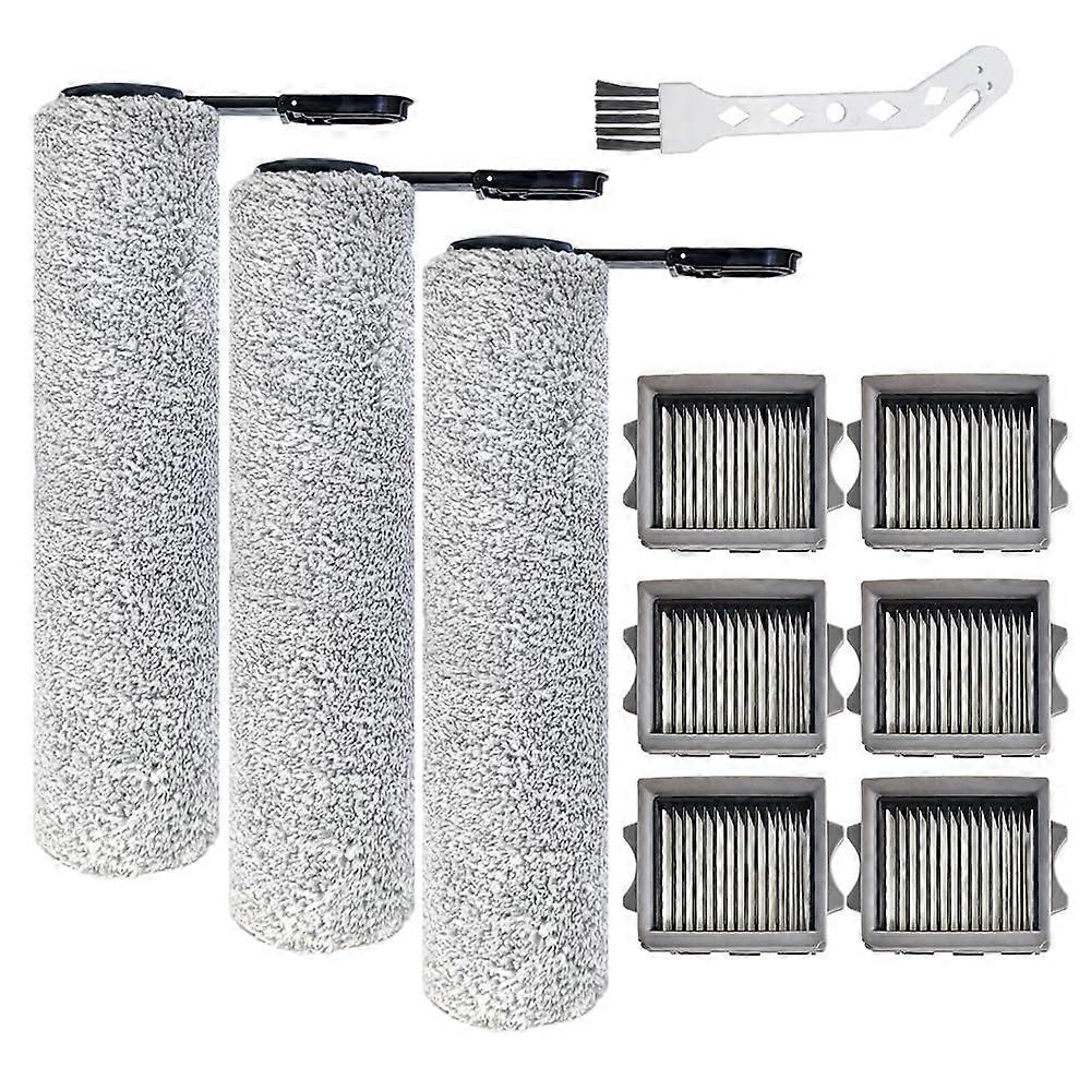 Brush Roller and HEPA Filter Set for Tineco Floor One S9, 3 Rollers 6 Filters Replacement Parts