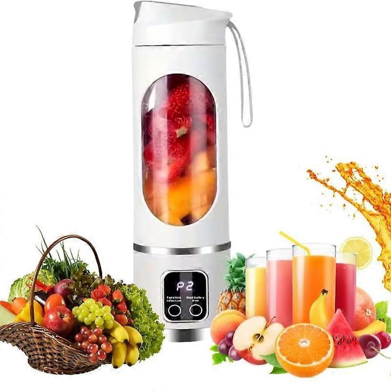 Compact Vegetable Juicer with Digital Display �C USB Rechargeable Portable Blender, Household Kitchen Appliance for Ice Shakes, Smoothies, Ba