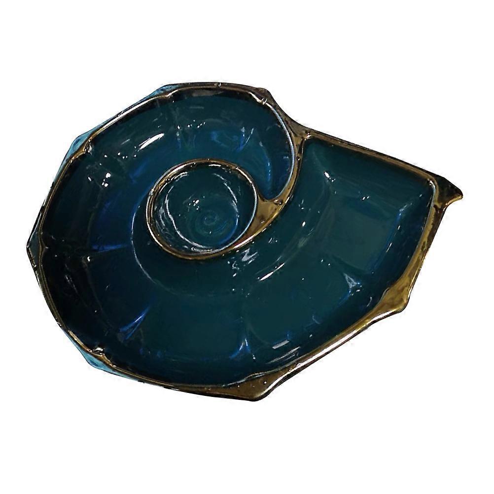 Ceramic Dumpling Plate for Snack Serving Green Dish