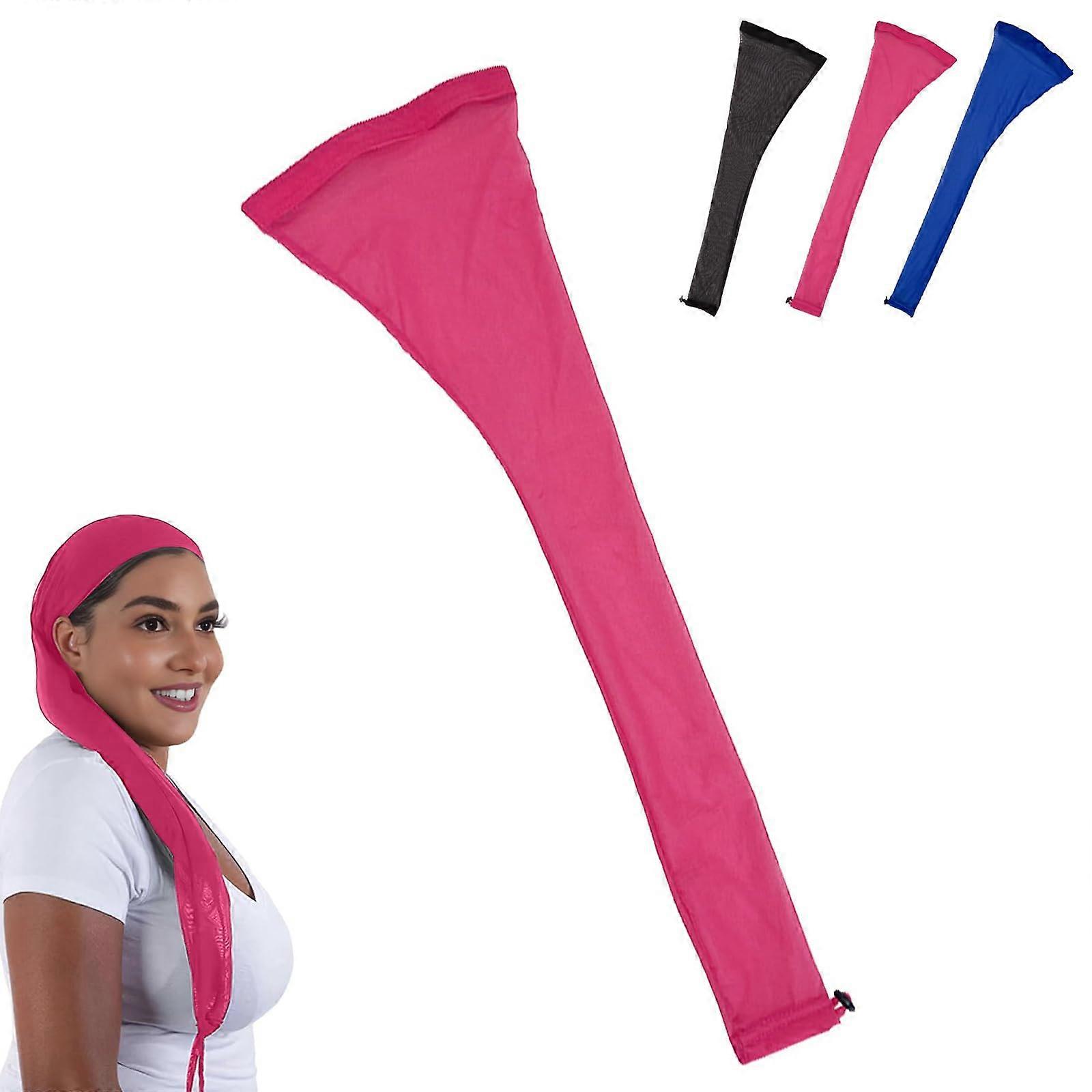 Hair Sleeve for Locs with Drawstring, Breathable Mesh Dreadlock Cover for Braids and Long Hair (Pink)