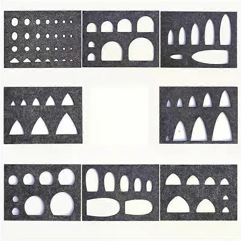 8Pcs Geometry Shapes DIY Felt Template Kit for Needle Felting Gray Color Felt Molds for Craft Applique