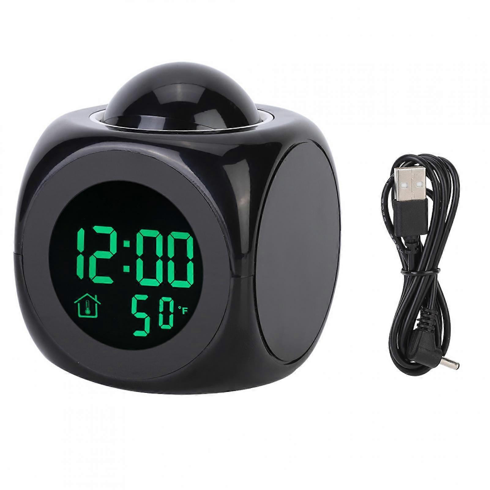 BOROCO Alarm Clock,Multifunctional LCD Electronic Clock Digital Projection Alarm Clock with Temperature Display