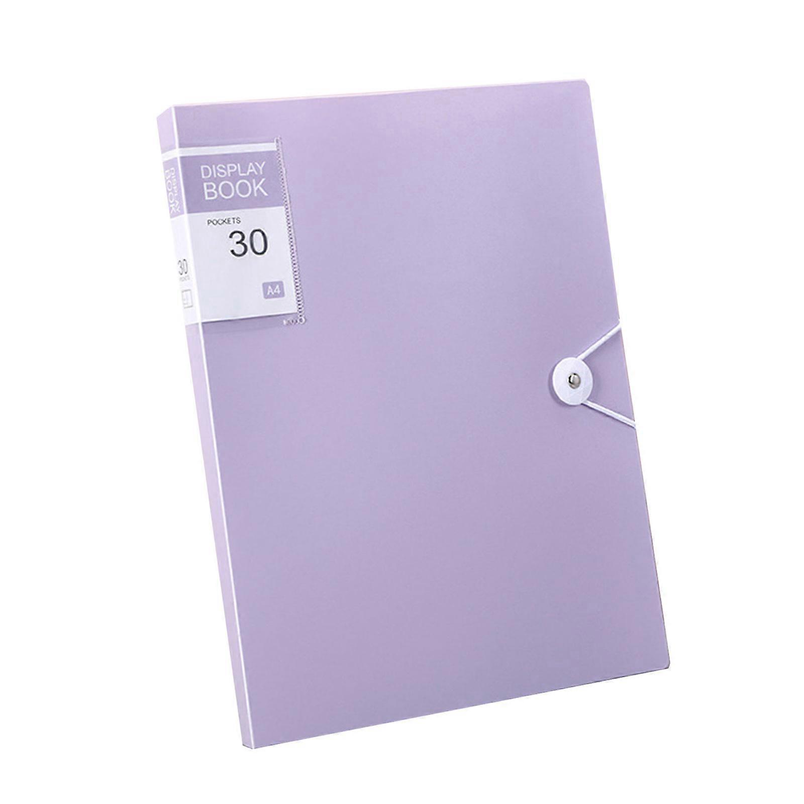 30 Pocket Document Display Folder Letter Size Display Book for School Office Presentations Filings Financial Documents  Purple