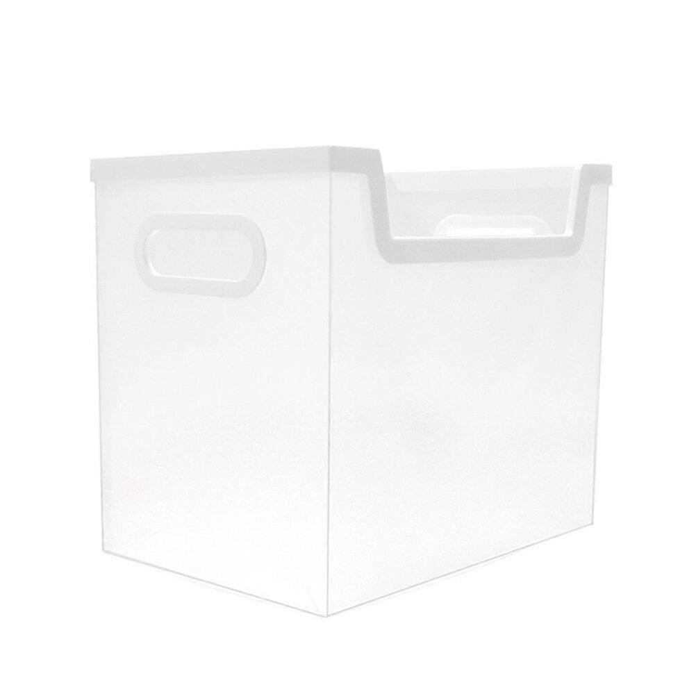 1Pc Square Folding Book Storage Box Portable Office File Organizer (Transparent)