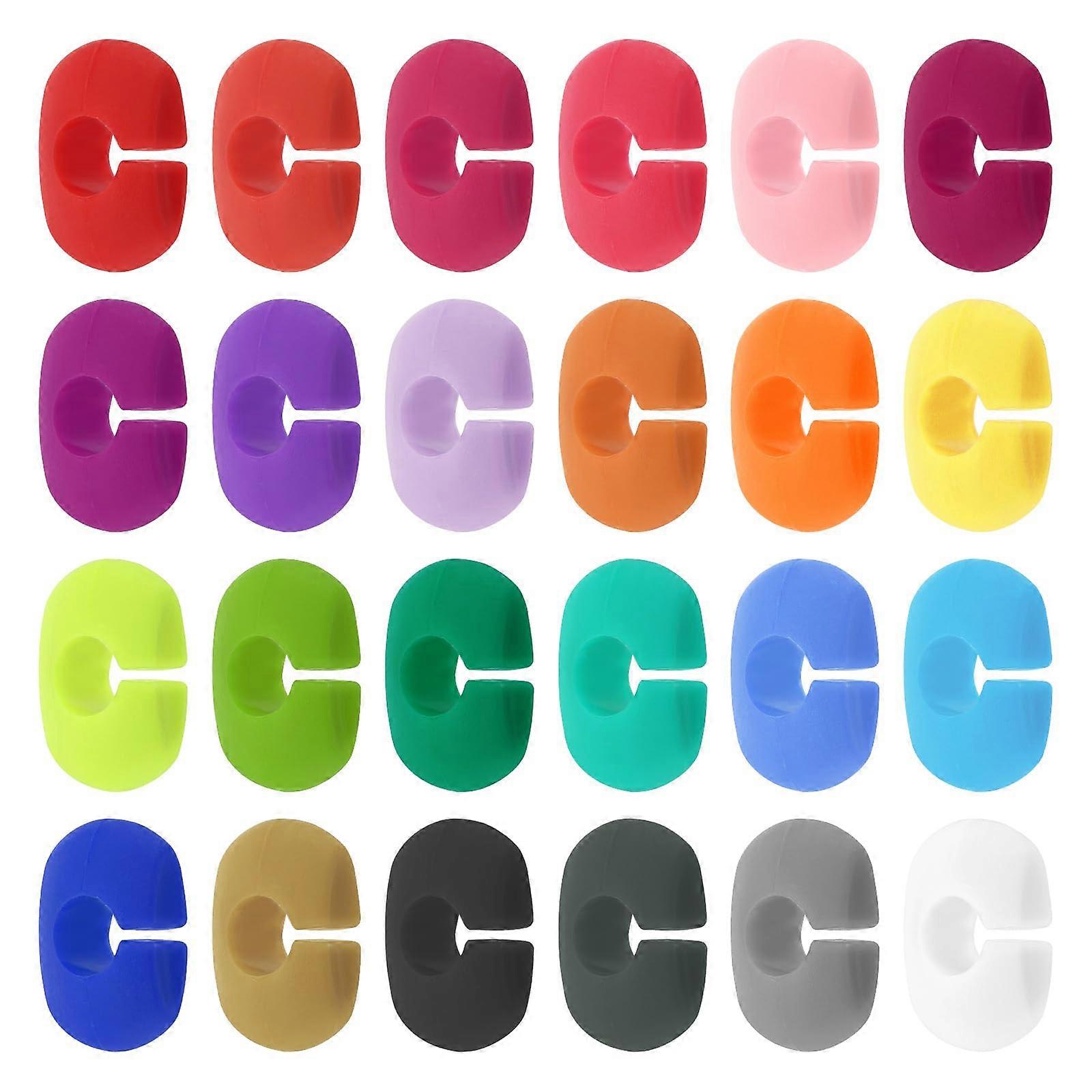 Wine Glass Charms Set 24 Pack Silicone Drink Markers for Stemware Multicolored Reusable