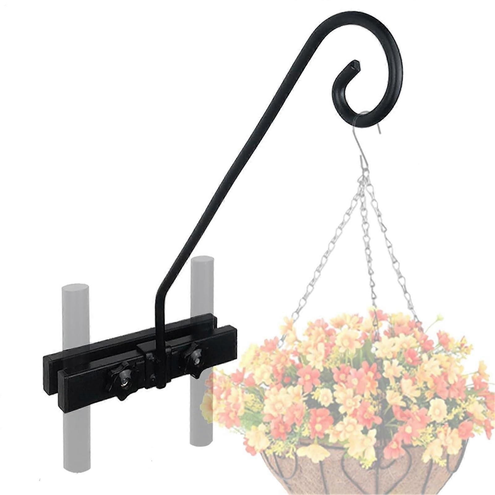 Heavy Duty Deck Railing Plant Hanger with AntiWobble Stability, Rust Proof Bird Feeder Hook