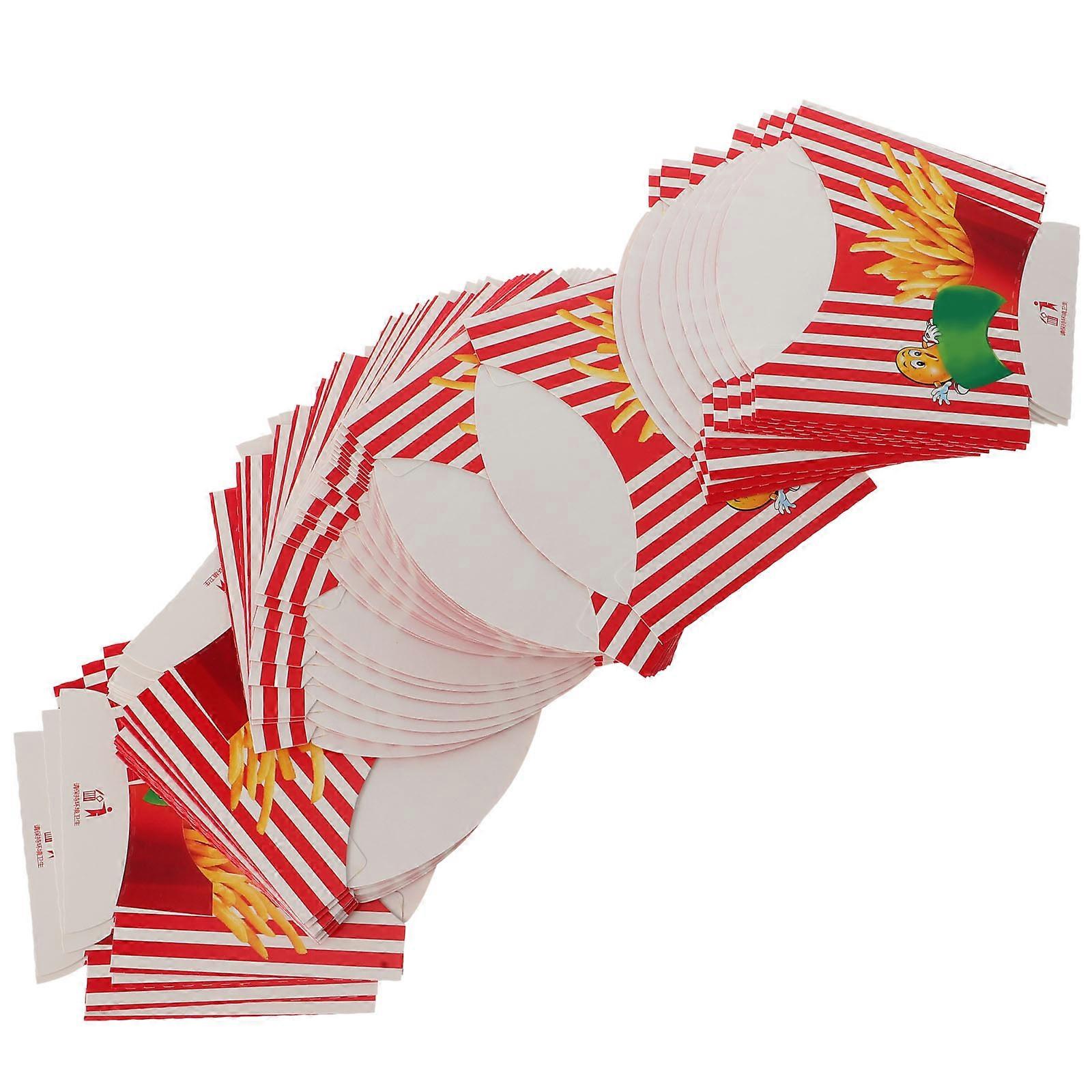 Pastry Container Paper Chips Box For Chips And Popcorn Red 100Pcs