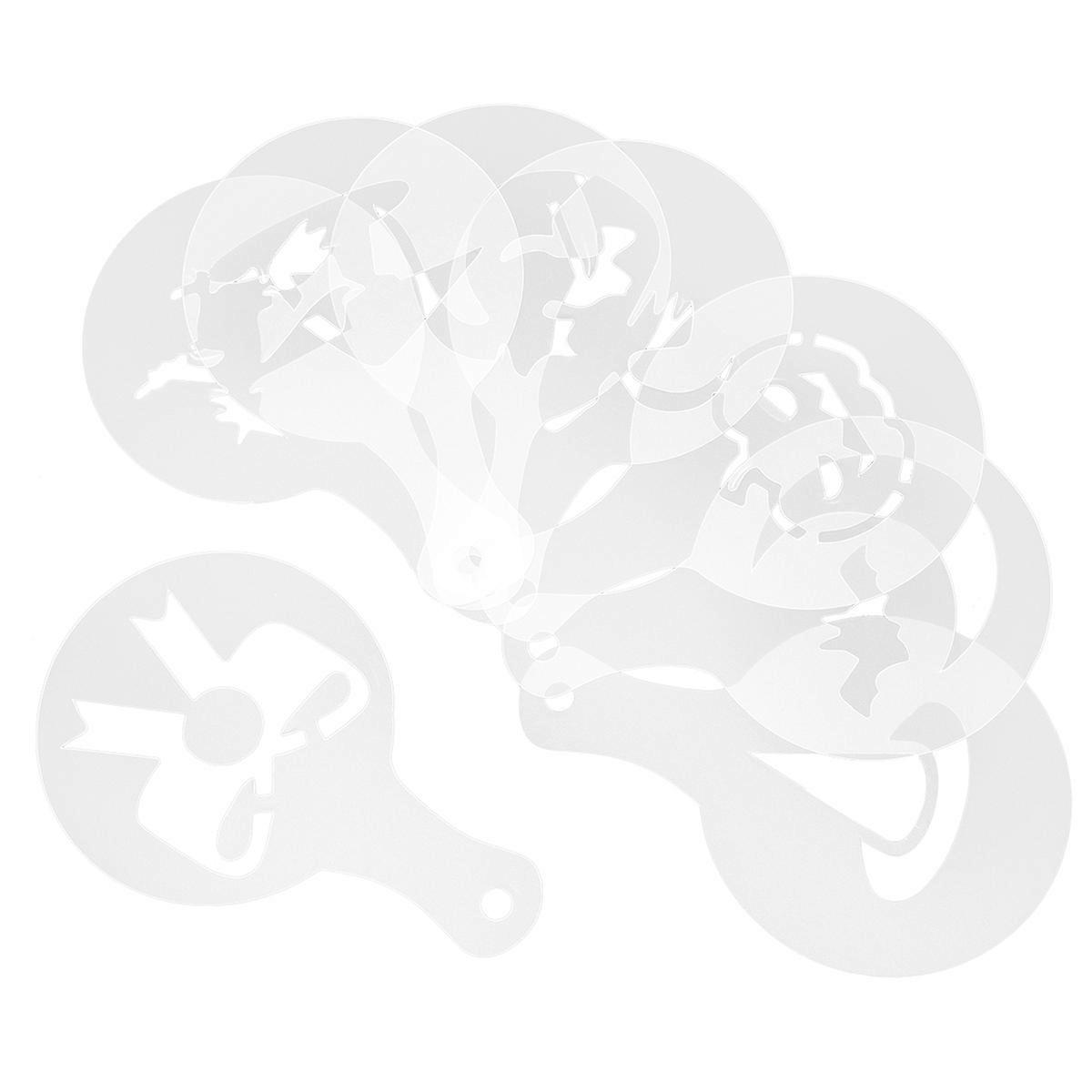 Coffee Decorating Stencils Plastic Coffee Art Stencils for Use 32Pcs Collection