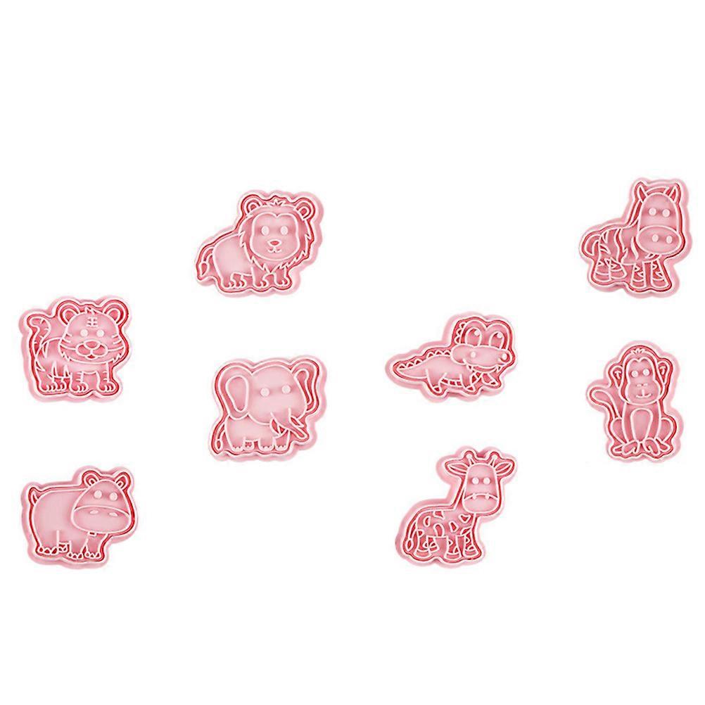 3D Animals Shape Biscuit Molds for DIY Baking 8Pcs Plastic Cookie Molds