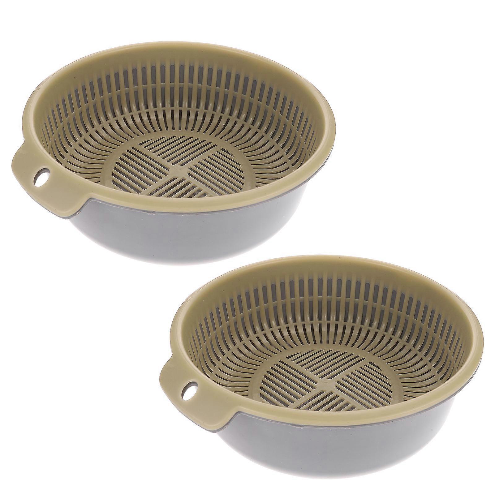 Drain Basket Kitchen Double-Layer Washing Basket for 2Pcs Use At Home