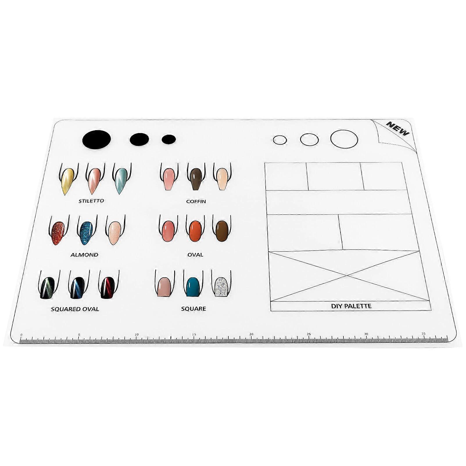 Durable Silicone Nail Practice Mat for Acrylic Nails, Reusable Nail Art Training Pad