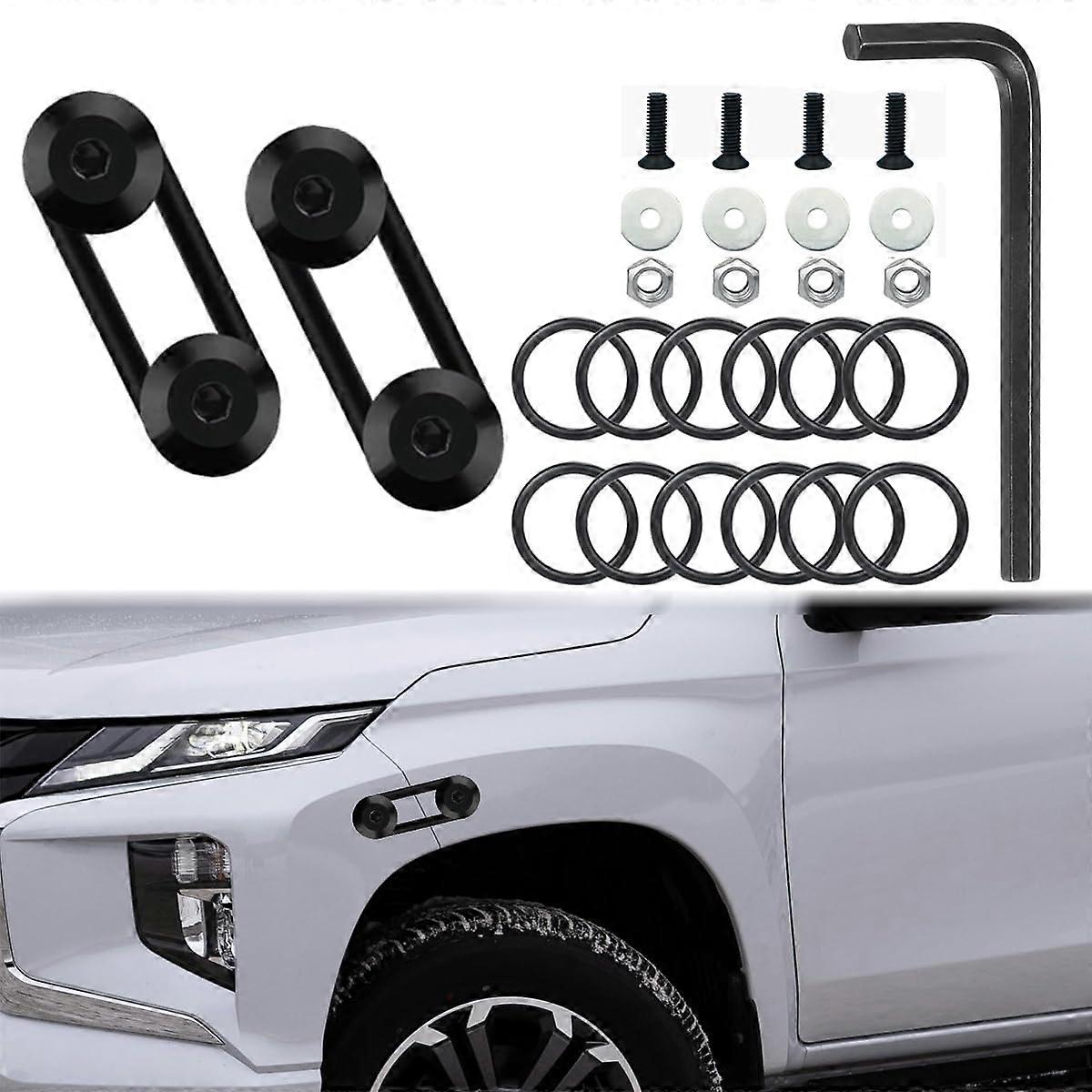12Pcs Universal Car Bumper Quick Release Kit, Front and Rear Fasteners, Black, Easy Secure Fit