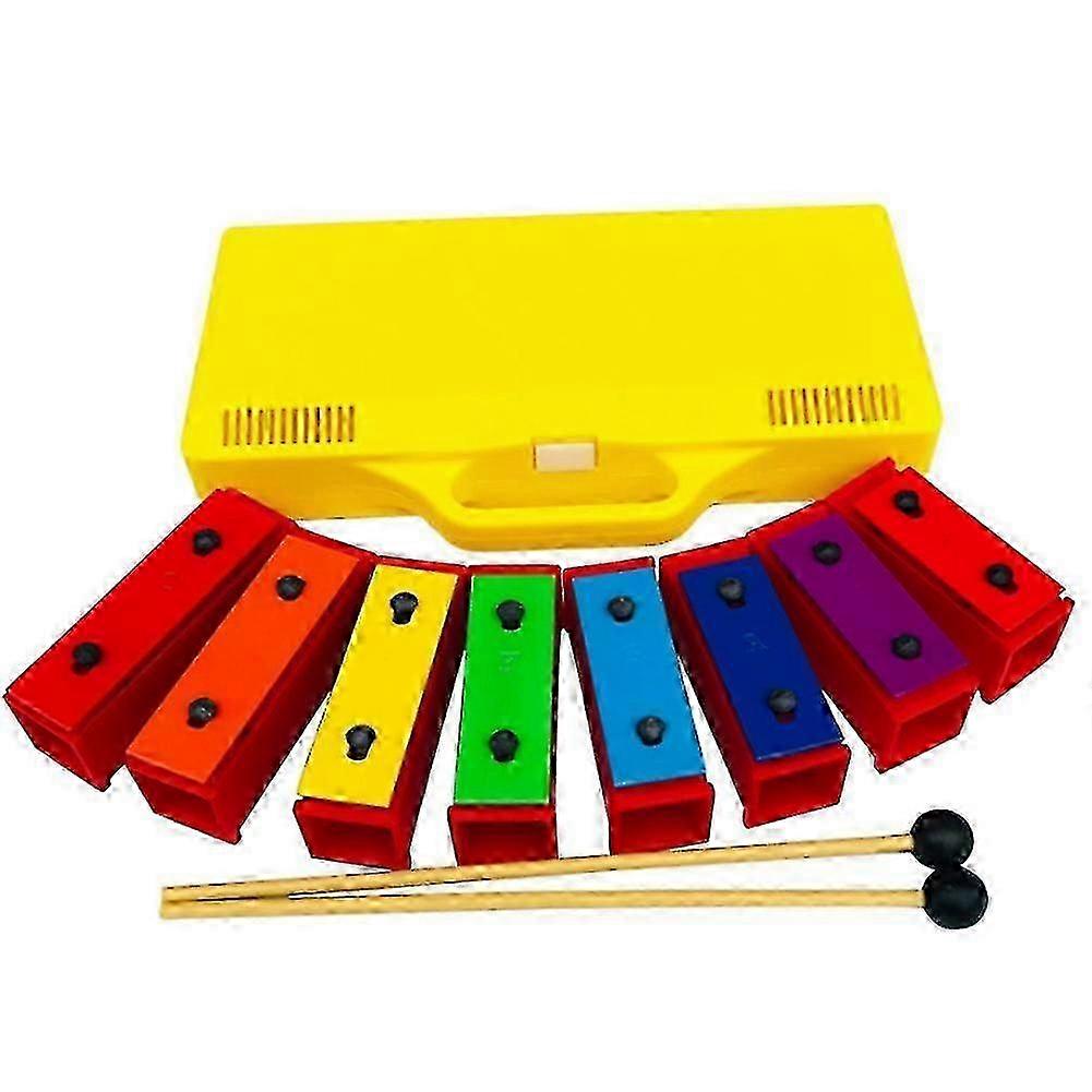 8 Notes Chromatic Xylophone Glockenspiel Resonator With Yellow Case