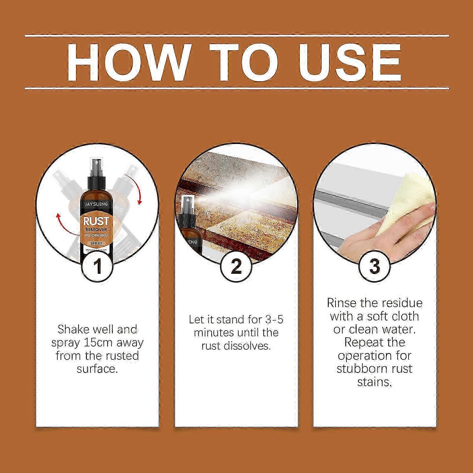 Jaysuing Metal Surface Rust Spray, Dissolves Rust Without Damaging The Substrate Multi-Material Universal Easy To Wash