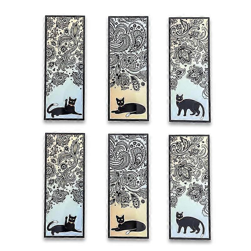 6Pcs Scrapbook Bookmarks Glassy Luster Waterproof Anti-scratch Smooth Surface Multipurpose Book Mark