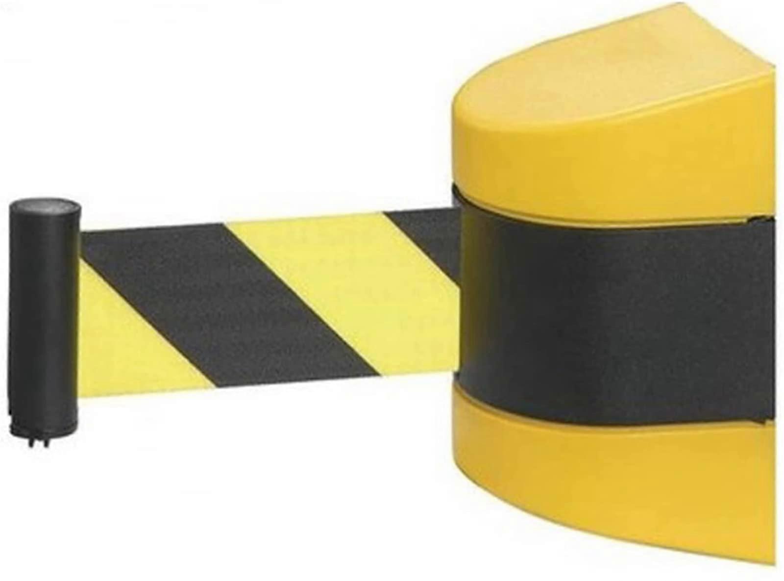 Retractable Belt Barrier with Magnetic Lock for Queue Control, Weatherproof Wall Mounted Divider