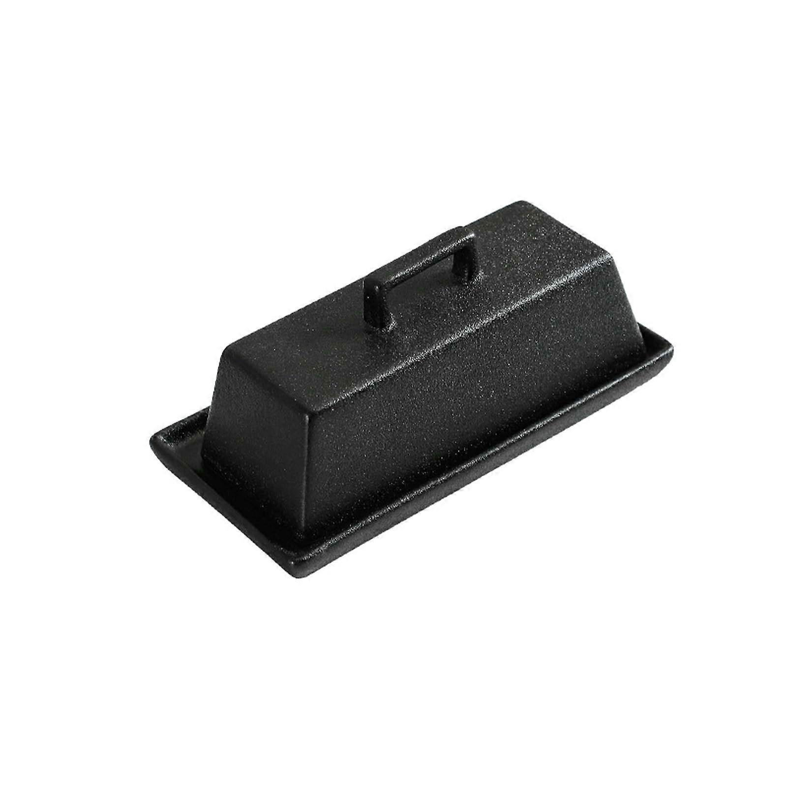 Matte Black Ceramic Butter Dish with Lid Rectangular Microwave and Dishwasher Safe
