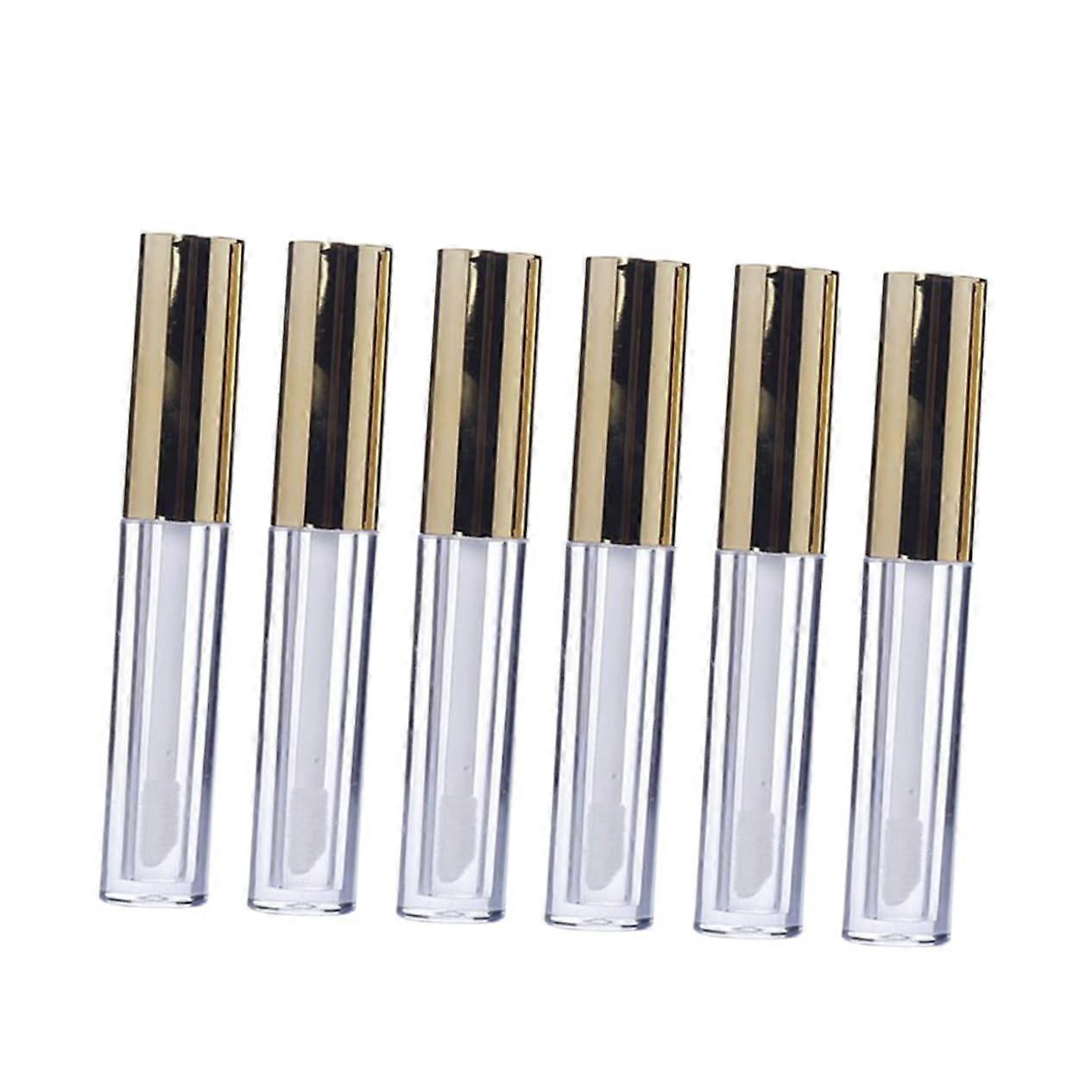 12pcs Empty Round Lip Gloss Tubes with Durable Gold Cap, LeakProof Refillable Travel Containers