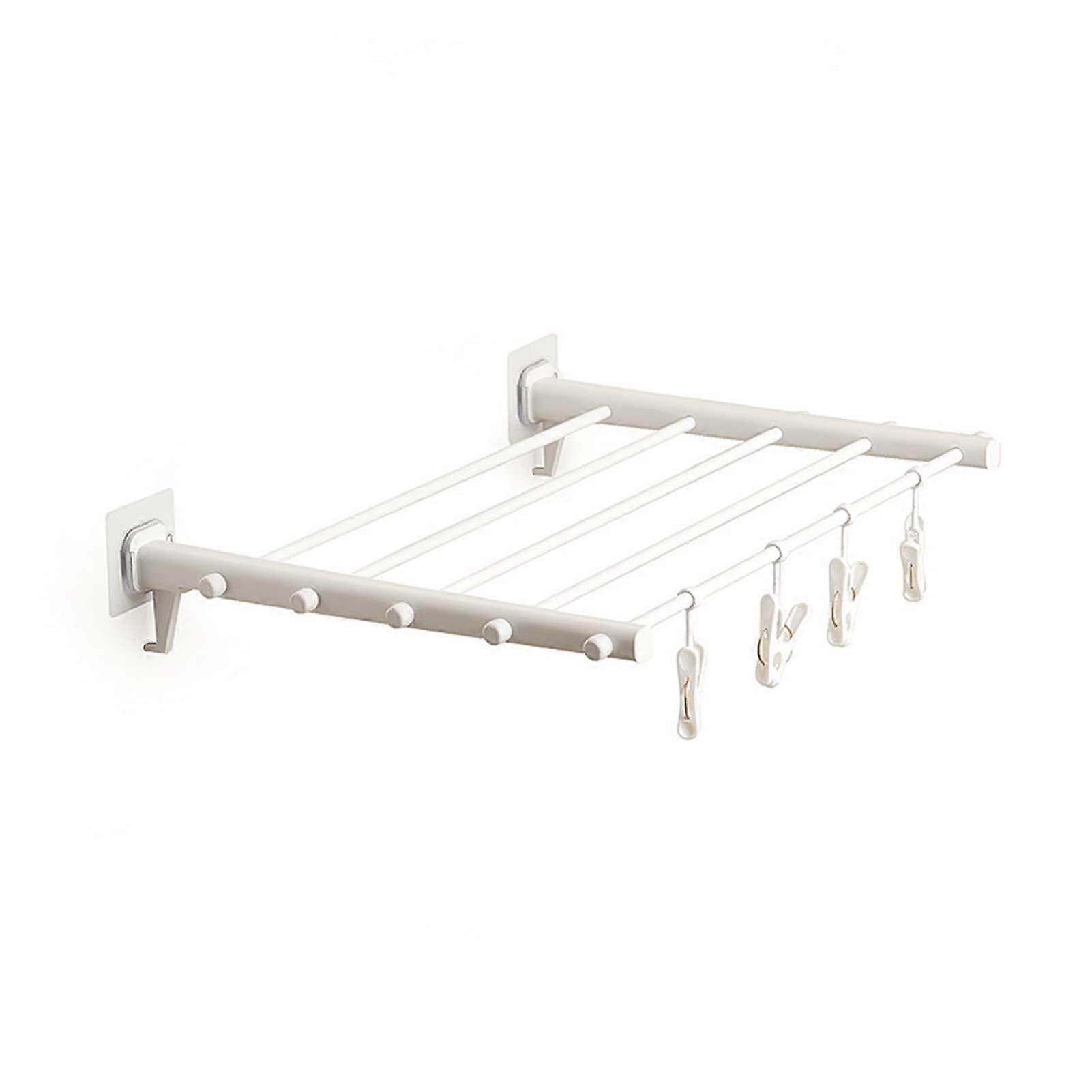 Wall Mounted Retractable Clothes Drying Rack Foldable Aluminum Space Saving Indoor Outdoor Laundry Hanger