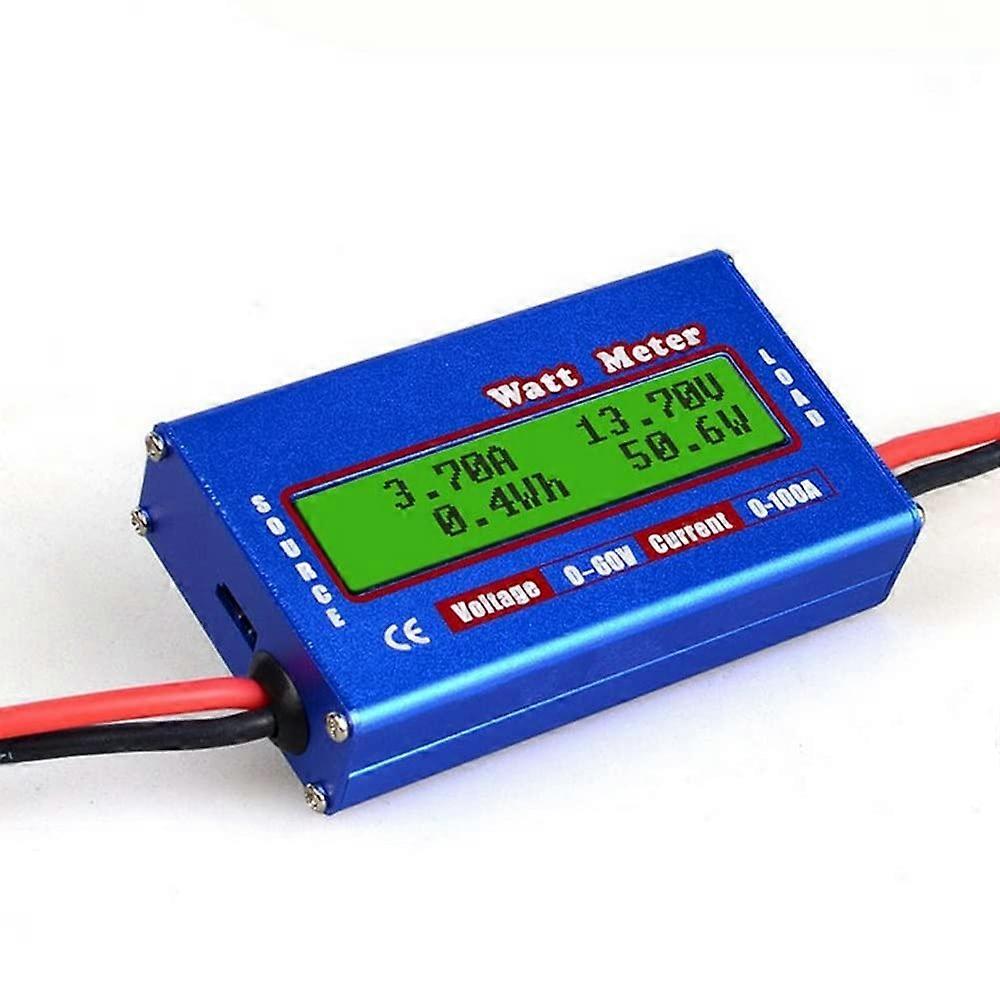 Precision RC Watt Meter and Battery Power Analyzer with Large LCD for 12V 24V Solar Wind Systems