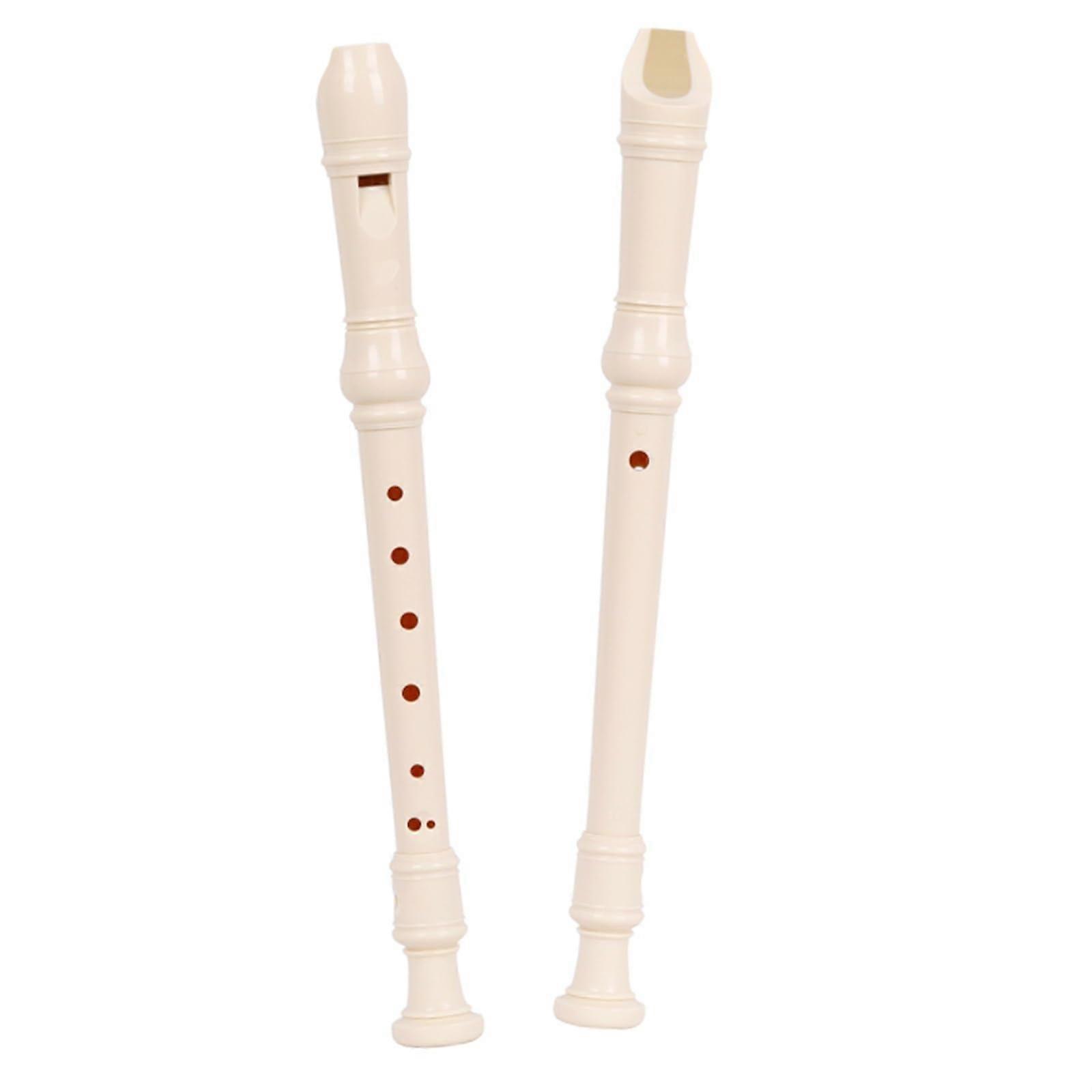 8 Hole Treble Recorder Flute in C White ABS Open Hole for Beginner Student