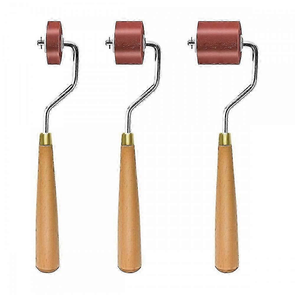 3pcs Rubber Rollers Rollers Compatible with Crafting, Ink Roller Set with ComCompatible witht Grip Compatible with Printmaking, Crafts