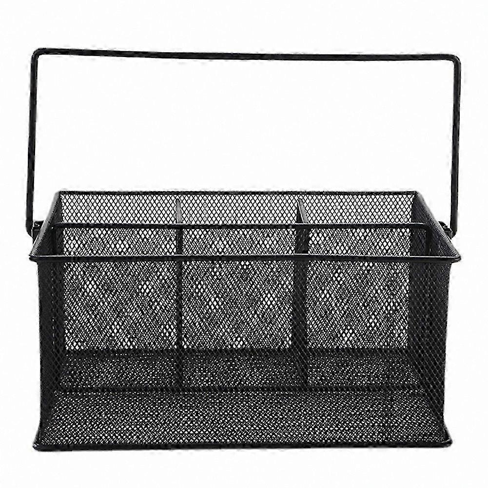 4-Compartment Mesh Cutlery Organizer for Kitchen, Home, Party & Camping