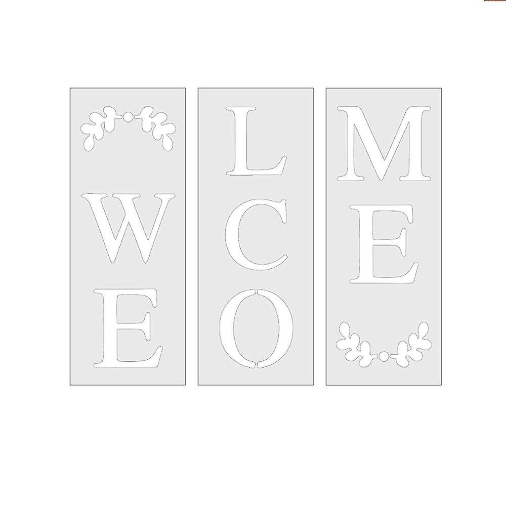 Stencil, Letter Stencils for on Wood Reusable Porch and Front Door Vertical Decorating