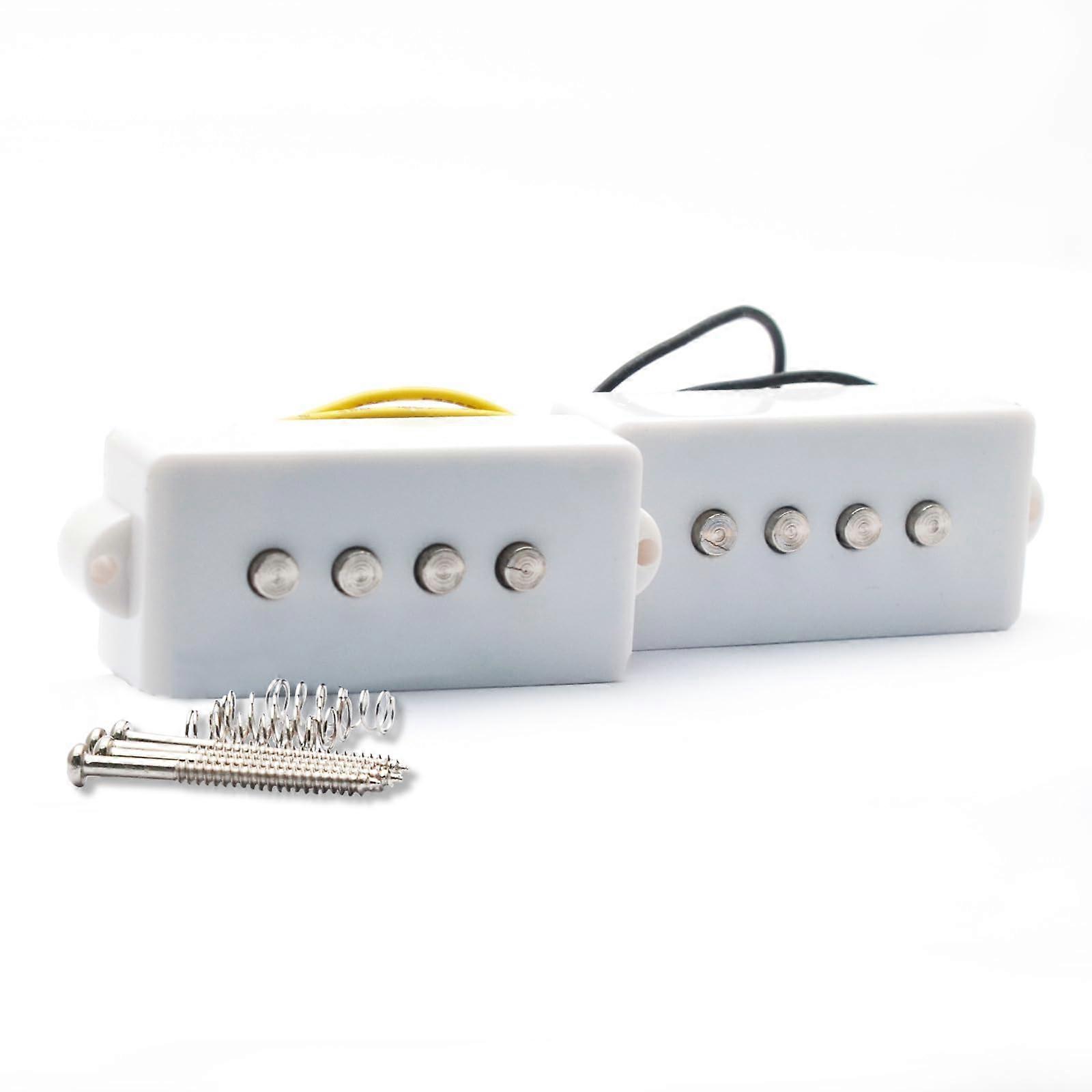 White Ceramic P Bass Pickup Humbucker for 4 String Precision Bass Replacement Noise Reduction