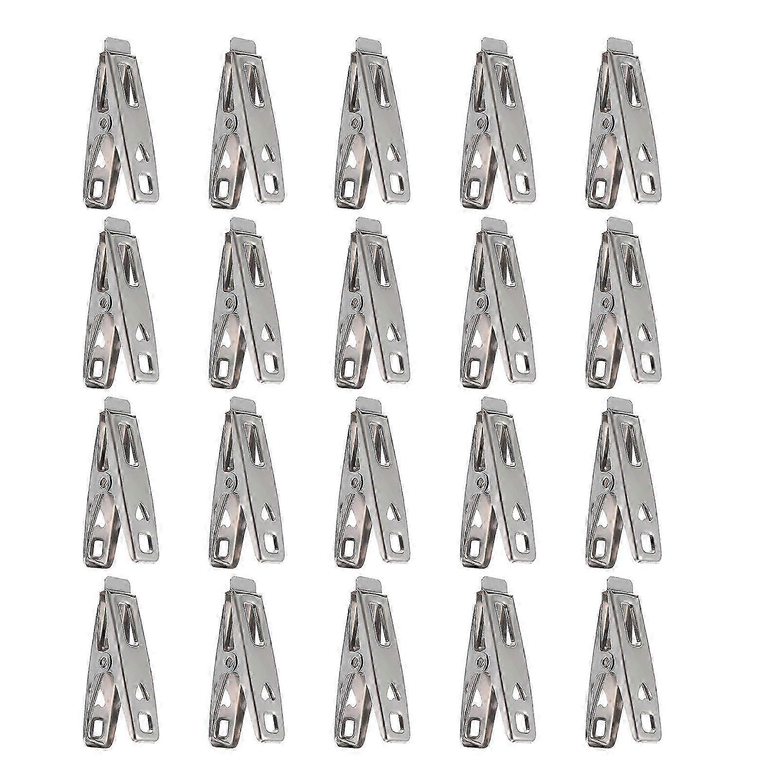 Stainless Steel Clothes Clamps Windproof Function with 20Pcs Set