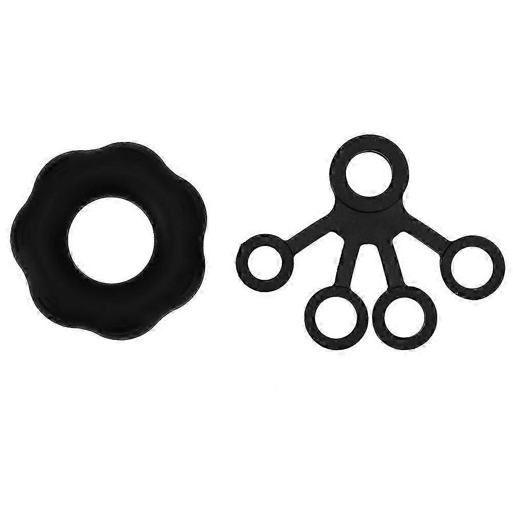 Hand Strength Trainer Ring Expander Finger Pull Resistance Band Black