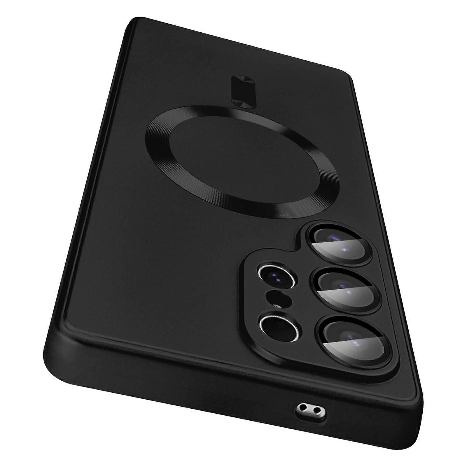 Samsung Galaxy S25 Ultra Case Compatible with Camera Lens Protector Shockproof Matte Black Cover