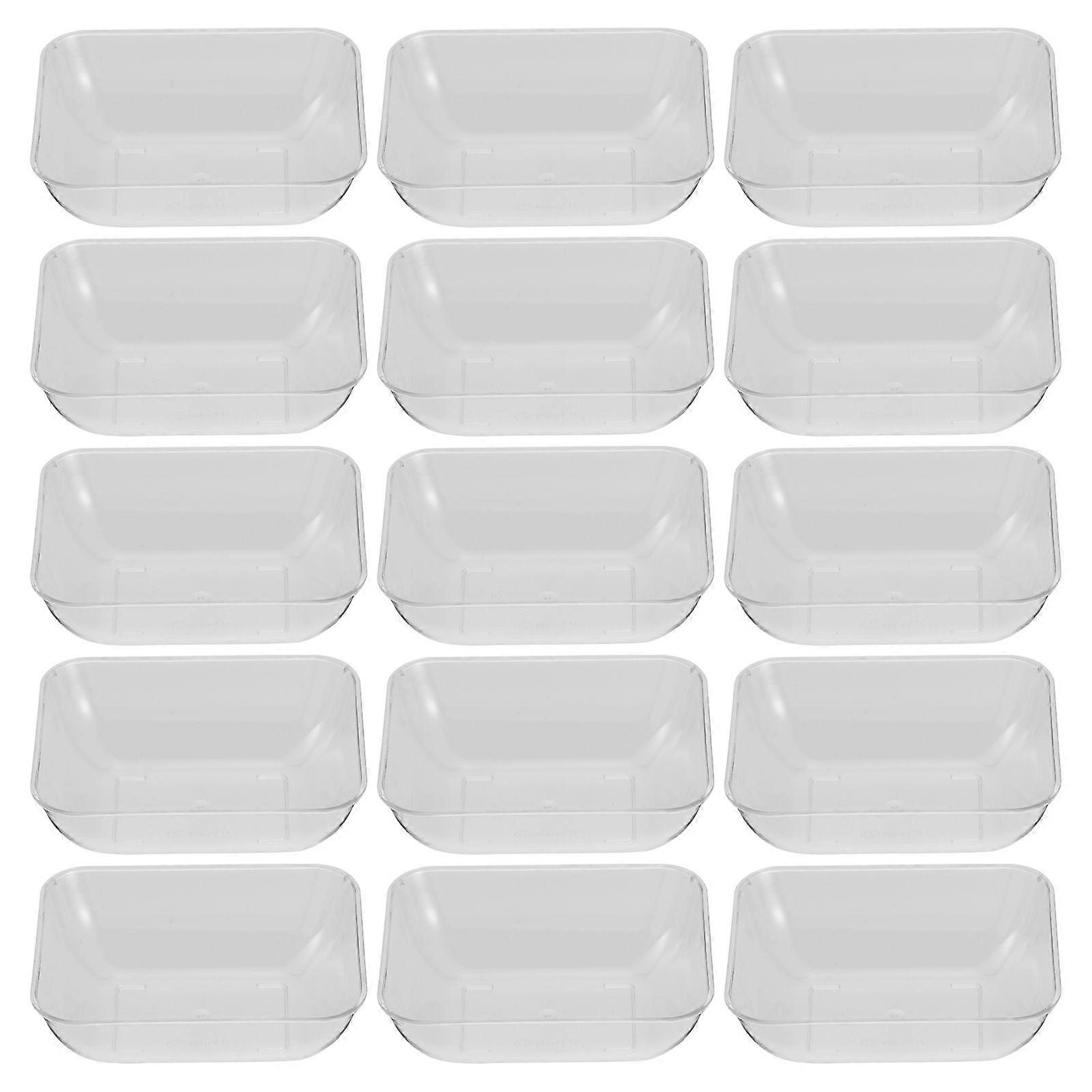 50Pcs Plastic Plates Disposable Plastic Dishes Rectangular Food Dishes