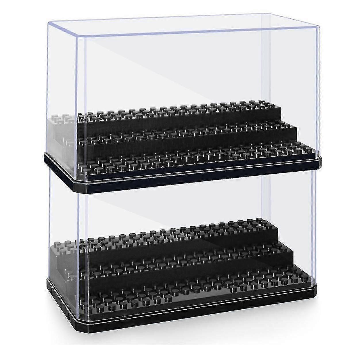 Stackable action figure display box for building blocks and mini figures