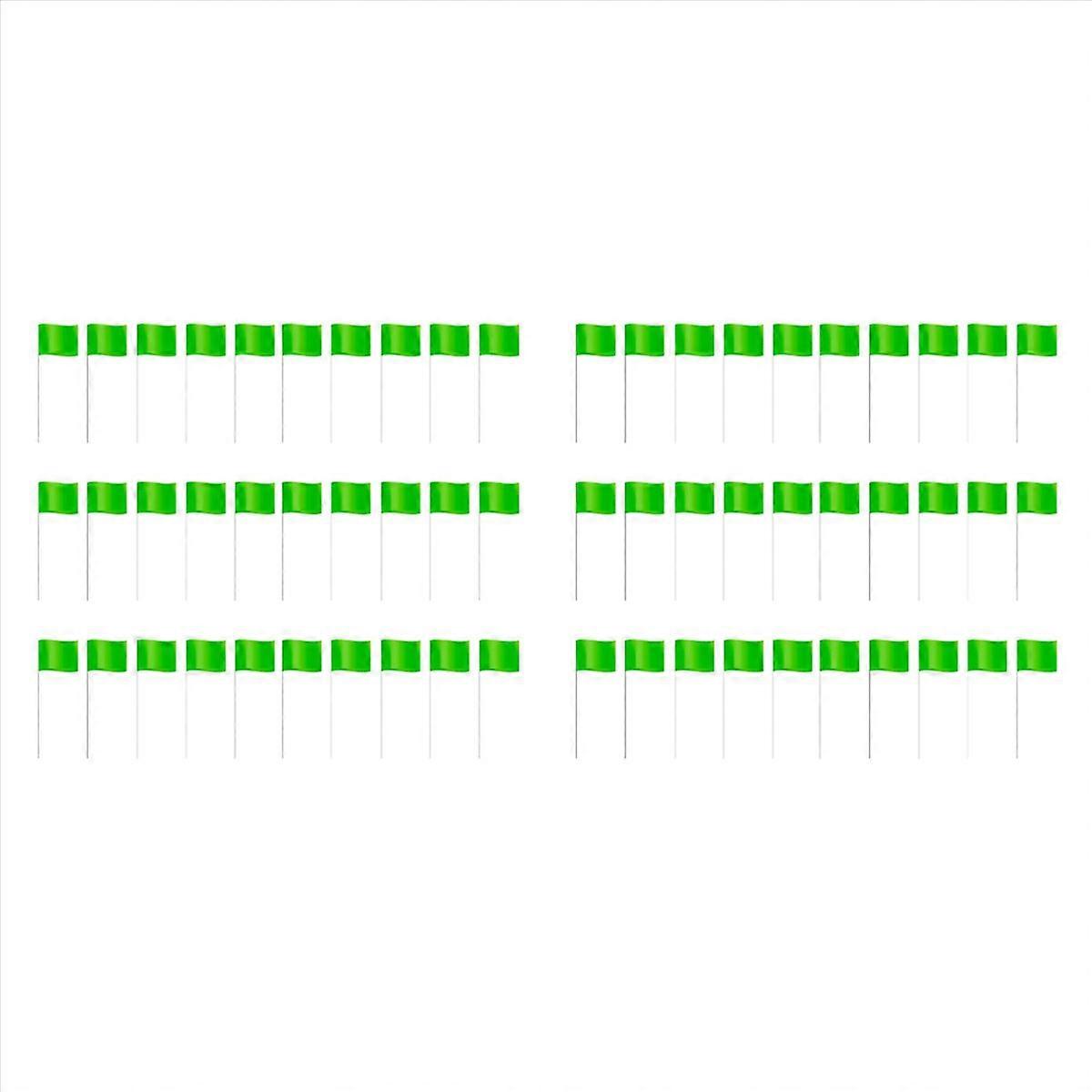 Marking Flags Marker Flags for Lawn 30 Pack, PVC Small Flags, Green