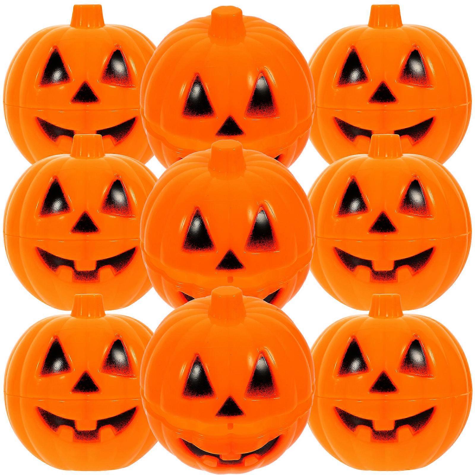 Small Pumpkin Box Plastic Container for Gift Holding 12Pcs Yellow