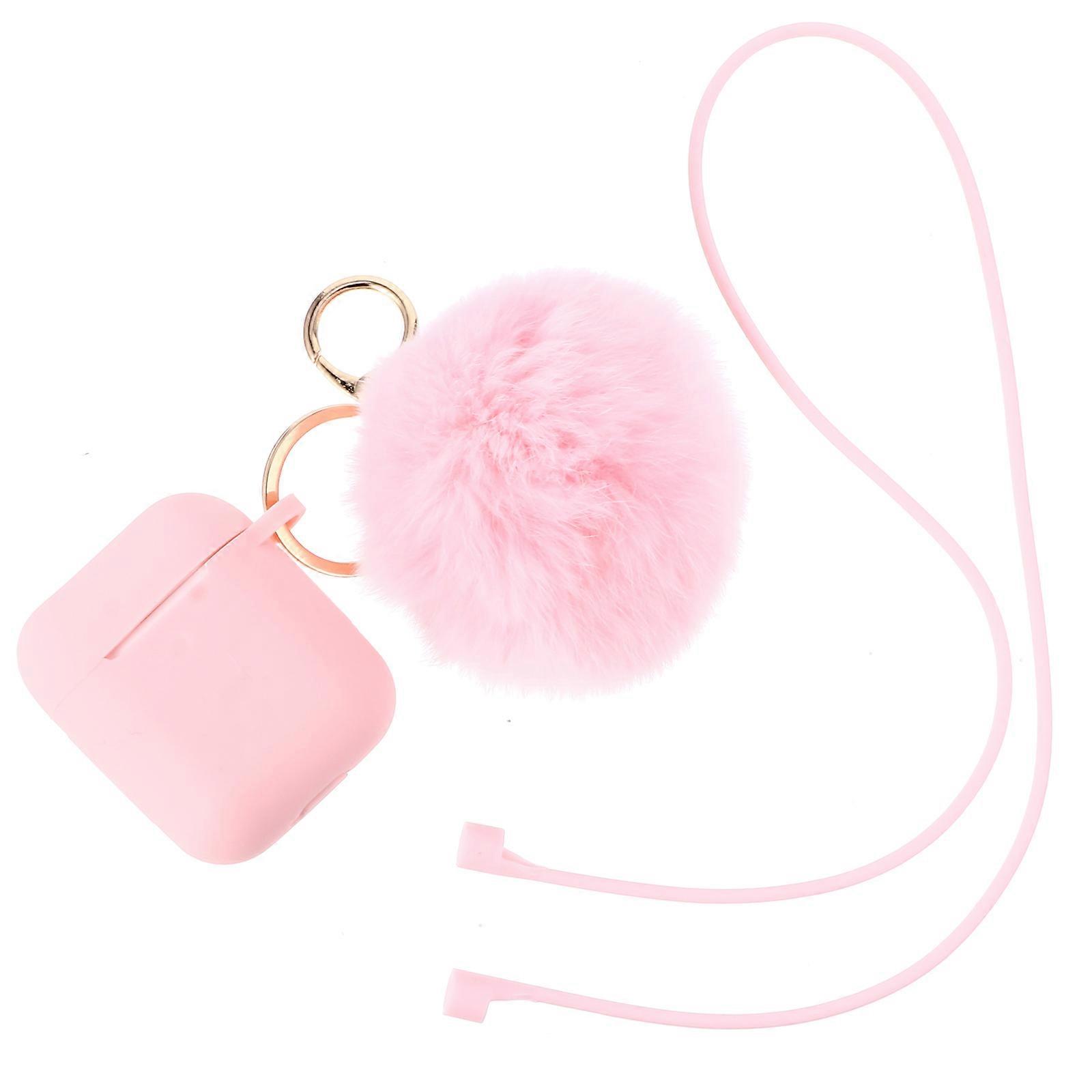 Wireless Earphone Cover Silicone Case for Protective Use 2Sets with Keychain