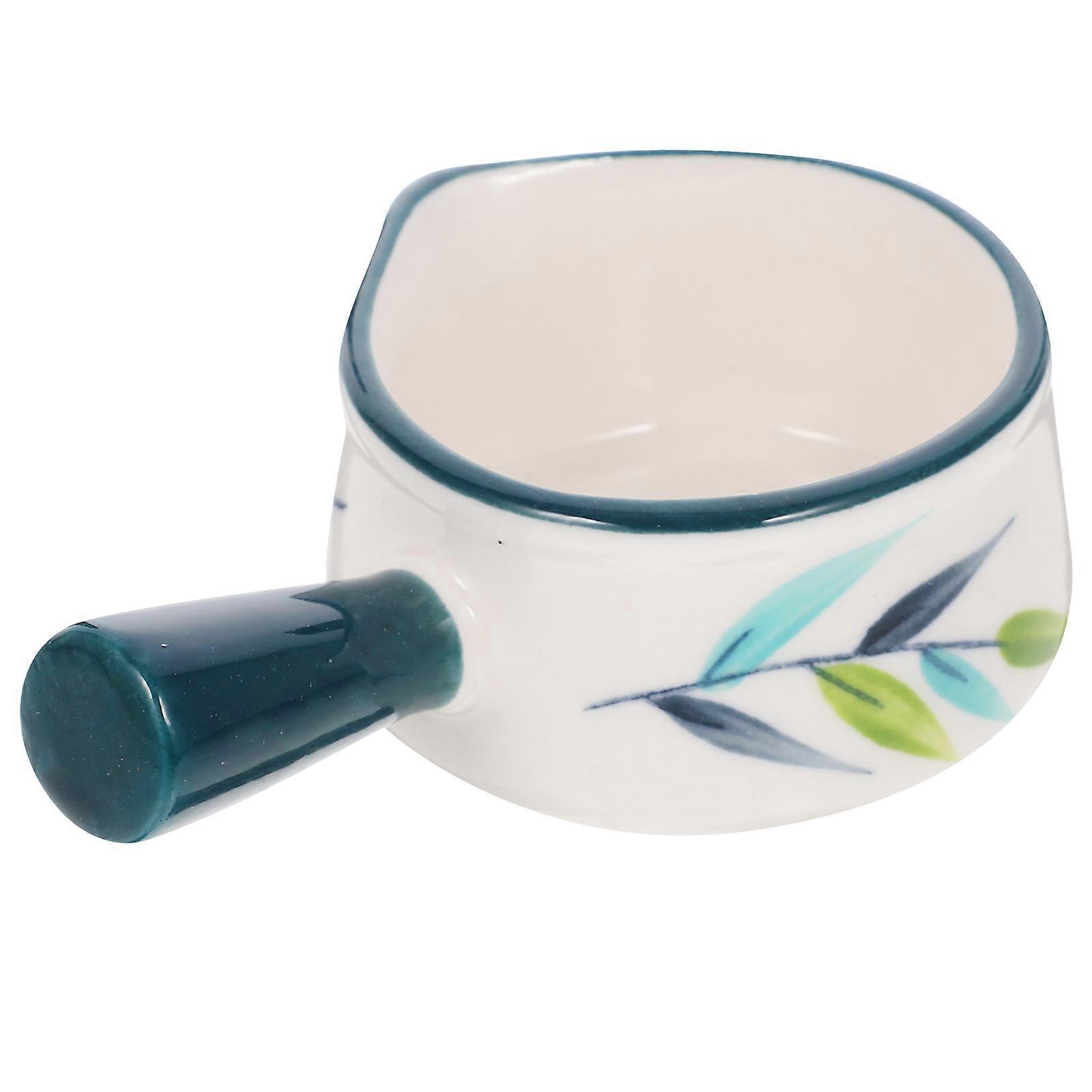 Mini Ceramic Saucepan Modern Style for Condiments Desserts Sterilizer Safe 1Pack