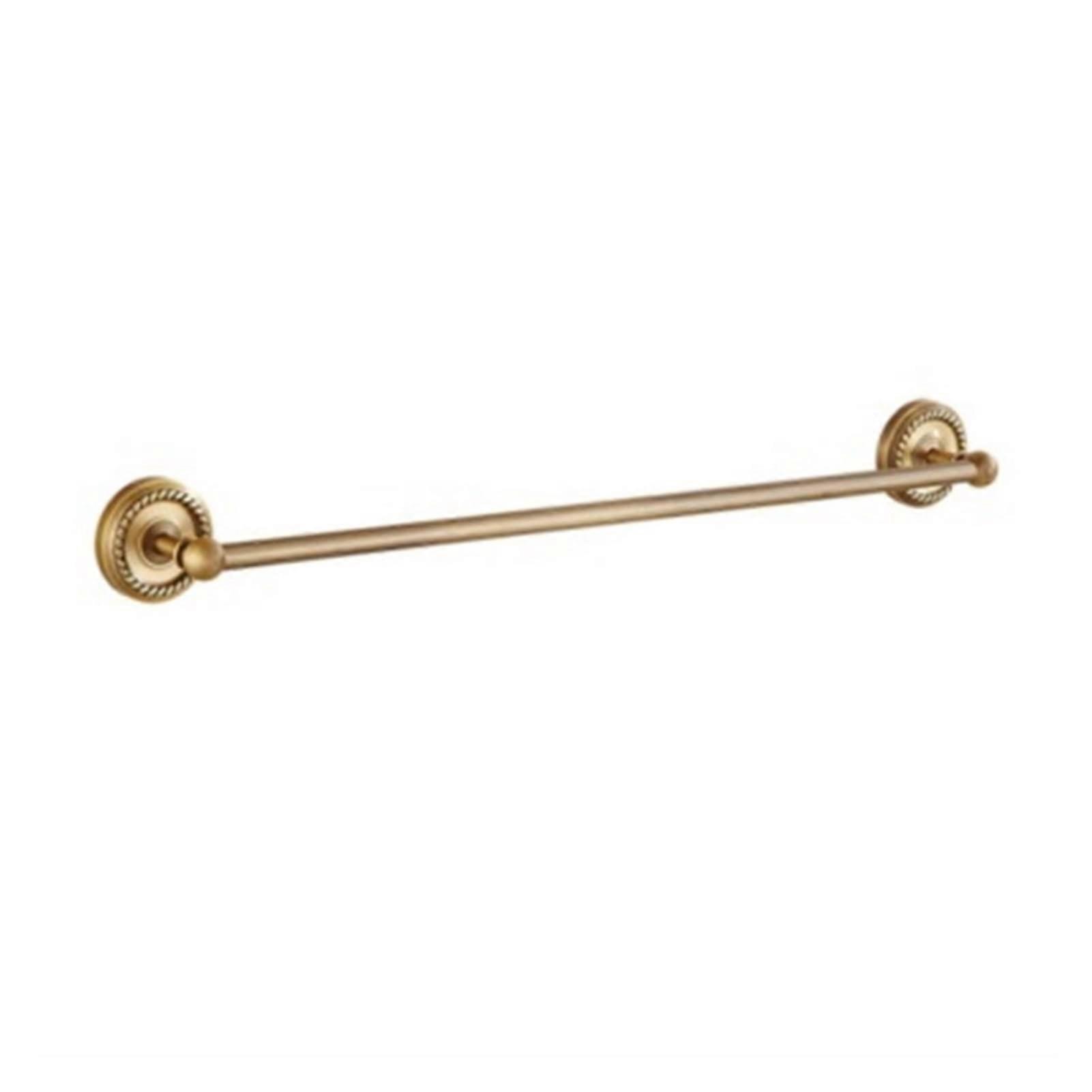 Antique Brass WallMounted Towel Bar Single Bathroom Rack with Durable Solid Construction