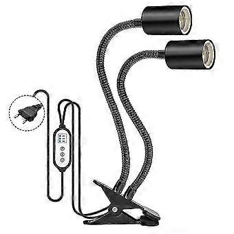krybdyr varmelampe roterende dobbelthoved krybdyr lysbeslag uva / uvb varmelampe pære 25w / 50w / 75w til skildpaddefirben slangeplanter