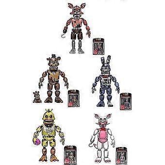 2025 14 cm Freddy Bonnie Foxy Chica Actionfigur, beweglich, Schwarzlicht, Freddy Frostbe Nightmare, PVC-Modell, Sammlerstück, Originalverpackung