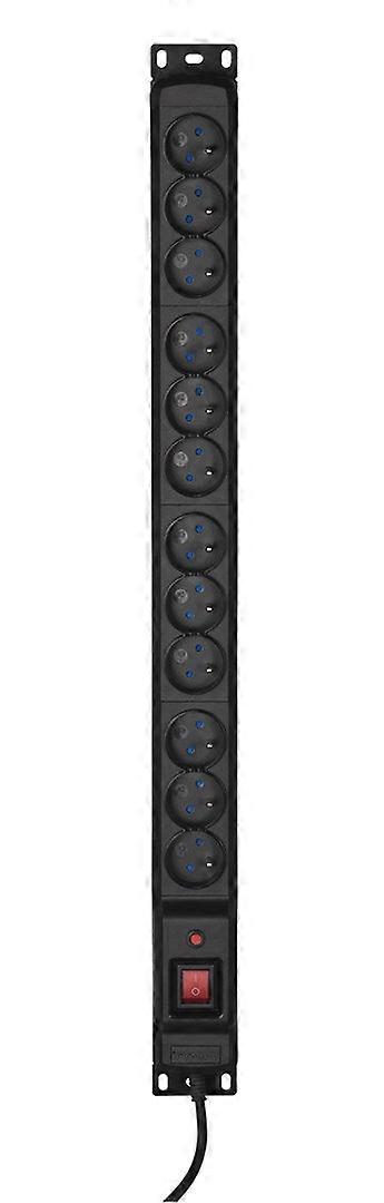 Activejet Combo 12 Socket Power Strip 1,5m Black