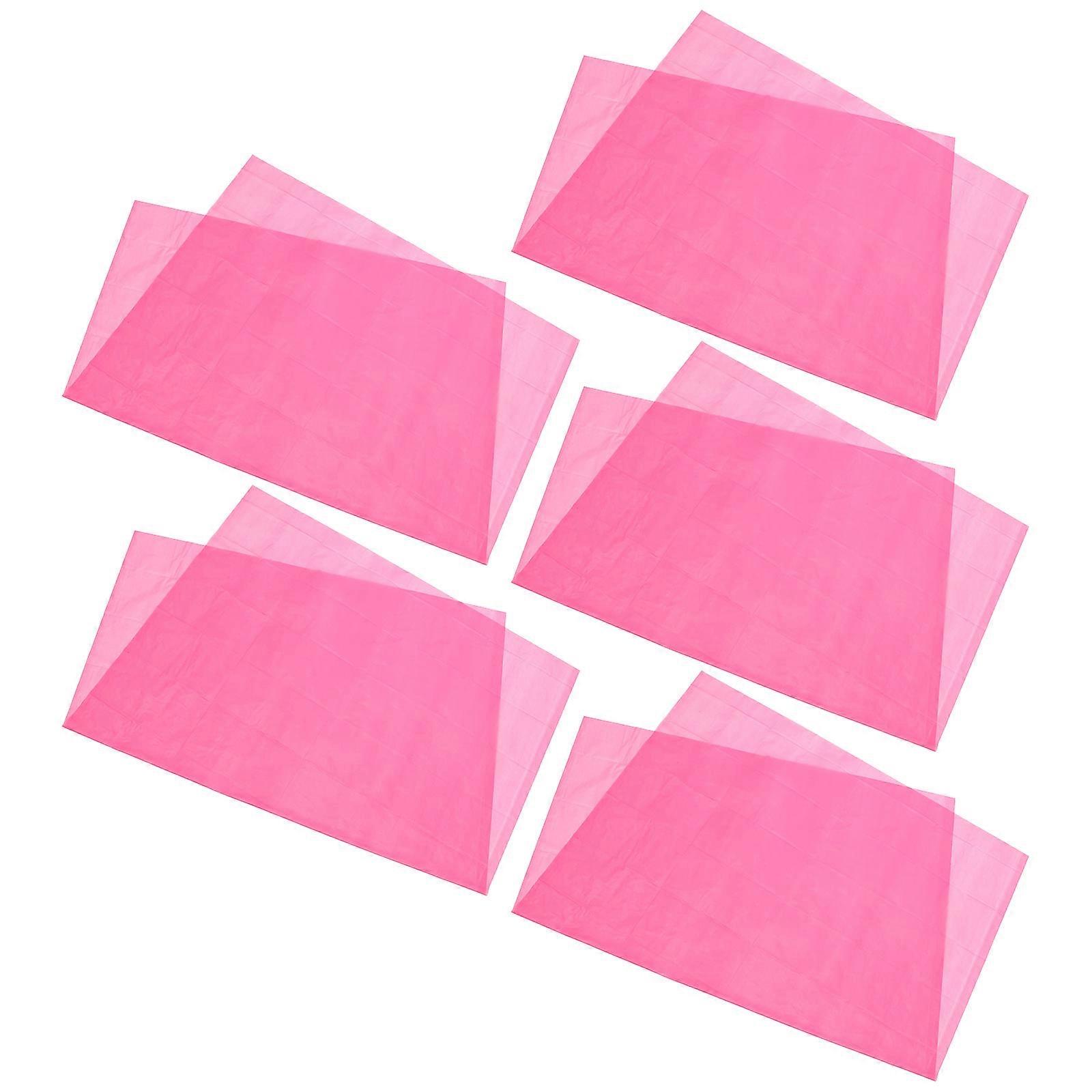 Party Disposable Tablecloth Rosy Rectangular Plastic Table Cover 25Pcs
