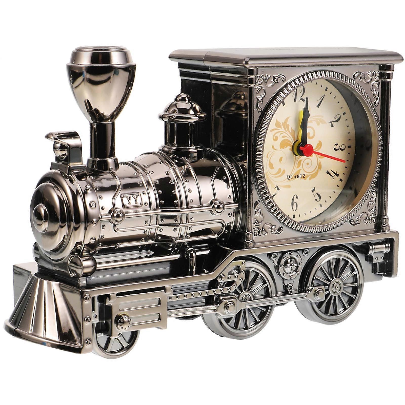 Railway Engine Clock for Timekeeping with Creative Design Black