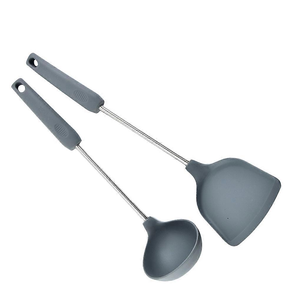 Silicone Cooking Spatula Spoon Set for Kitchen Use 2Pcs Practical Tools